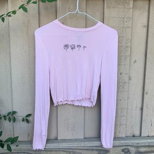 Long Sleeve Crop Top Shirt